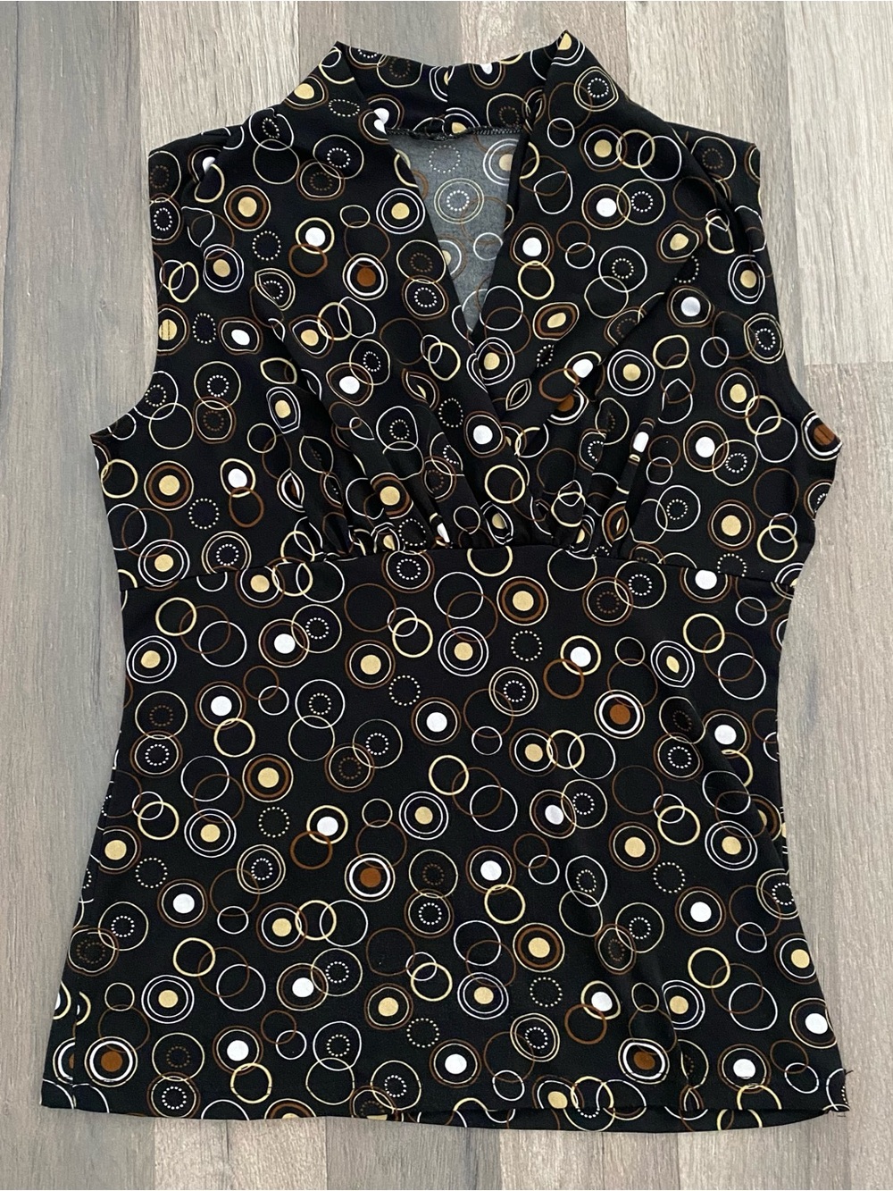 Y2K Circle Print Sleeveless Top Fairy Grunge Goth
